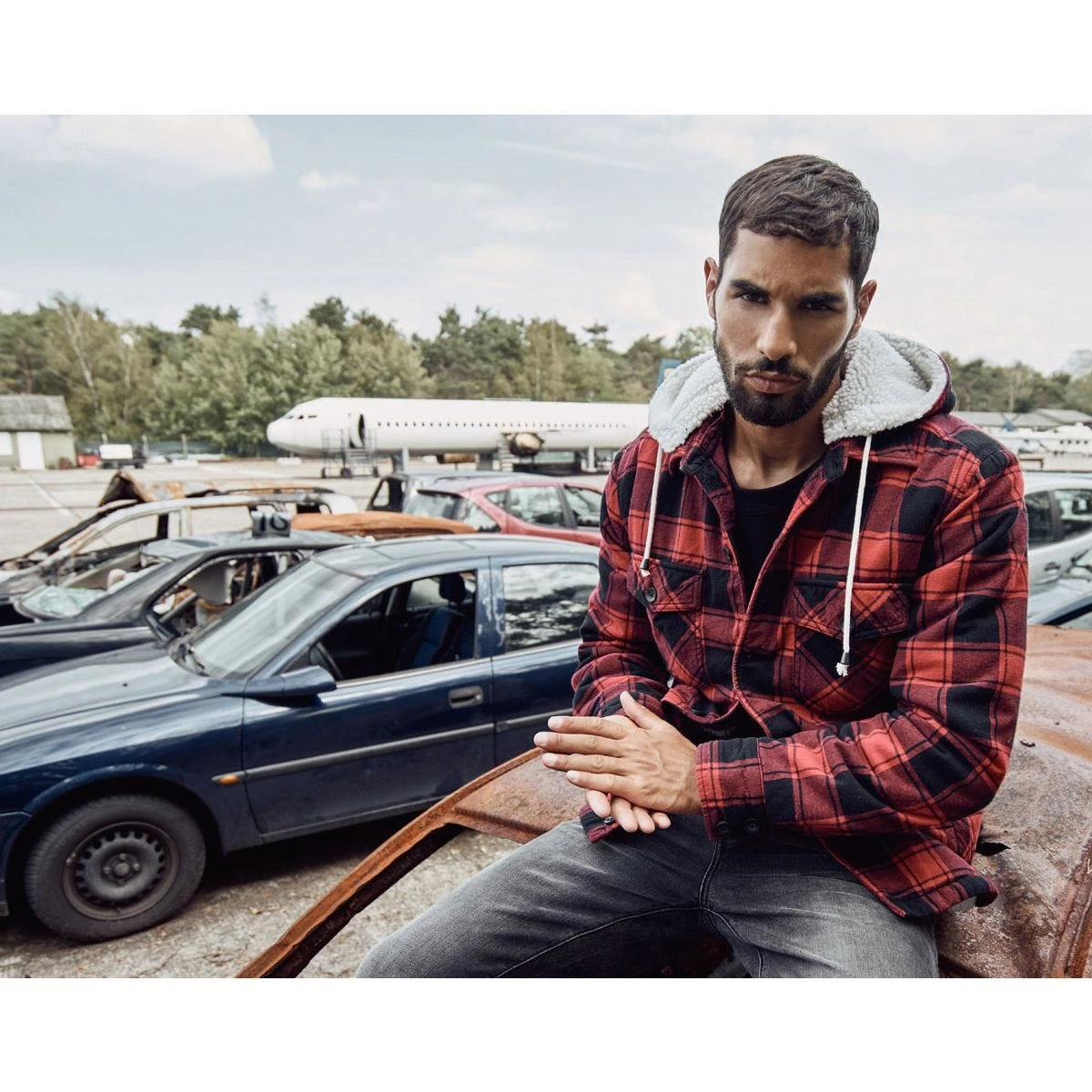 Brandit Lumber Hooded Jacket Red/Black 3 Brandit Lumber Hooded Jacket Red/Black - Image 3