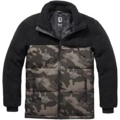 Brandit Jackson Teddyfleece Jacket Black / Dark Camo 5 Brandit Jackson Teddyfleece Jacket Black / Dark Camo -Brandit Shop 3174 227 Brandit Jackson Teddyfleece Jacket Black Dark Camo 1 4