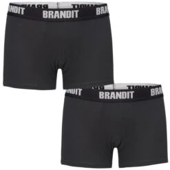 Brandit Boxer Shorts Logo 2 Pack Black / Black