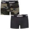 Brandit Boxer Shorts Logo 2 Pack Dark Camo / Black 3 Brandit Boxer Shorts Logo 2 Pack Dark Camo / Black -Brandit Shop 4501 brandit boxershorts logo darkcamo black 001