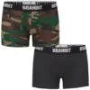 Brandit Boxer Shorts Logo 2 Pack Woodland / Black -Brandit Shop 4501 brandit boxershorts logo woodland black 001