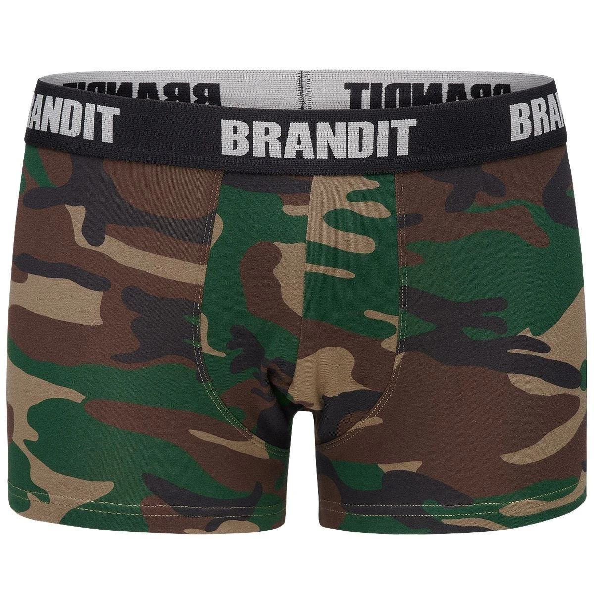 Brandit Boxer Shorts Logo 2 Pack Woodland / Black 2 Brandit Boxer Shorts Logo 2 Pack Woodland / Black - Image 2