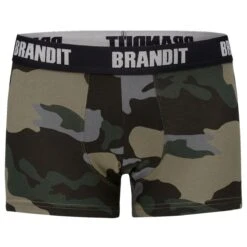 Brandit Boxer Shorts Logo 2 Pack Woodland / Dark Camo -Brandit Shop 4501 brandit boxershorts logo woodland darkcamo 003