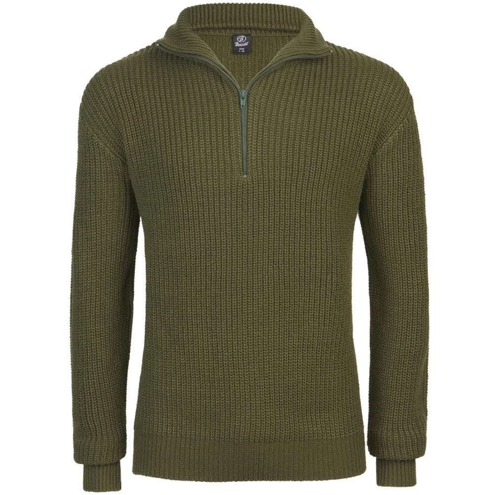 Brandit Marine Pullover Troyer Olive 1 Brandit Marine Pullover Troyer Olive