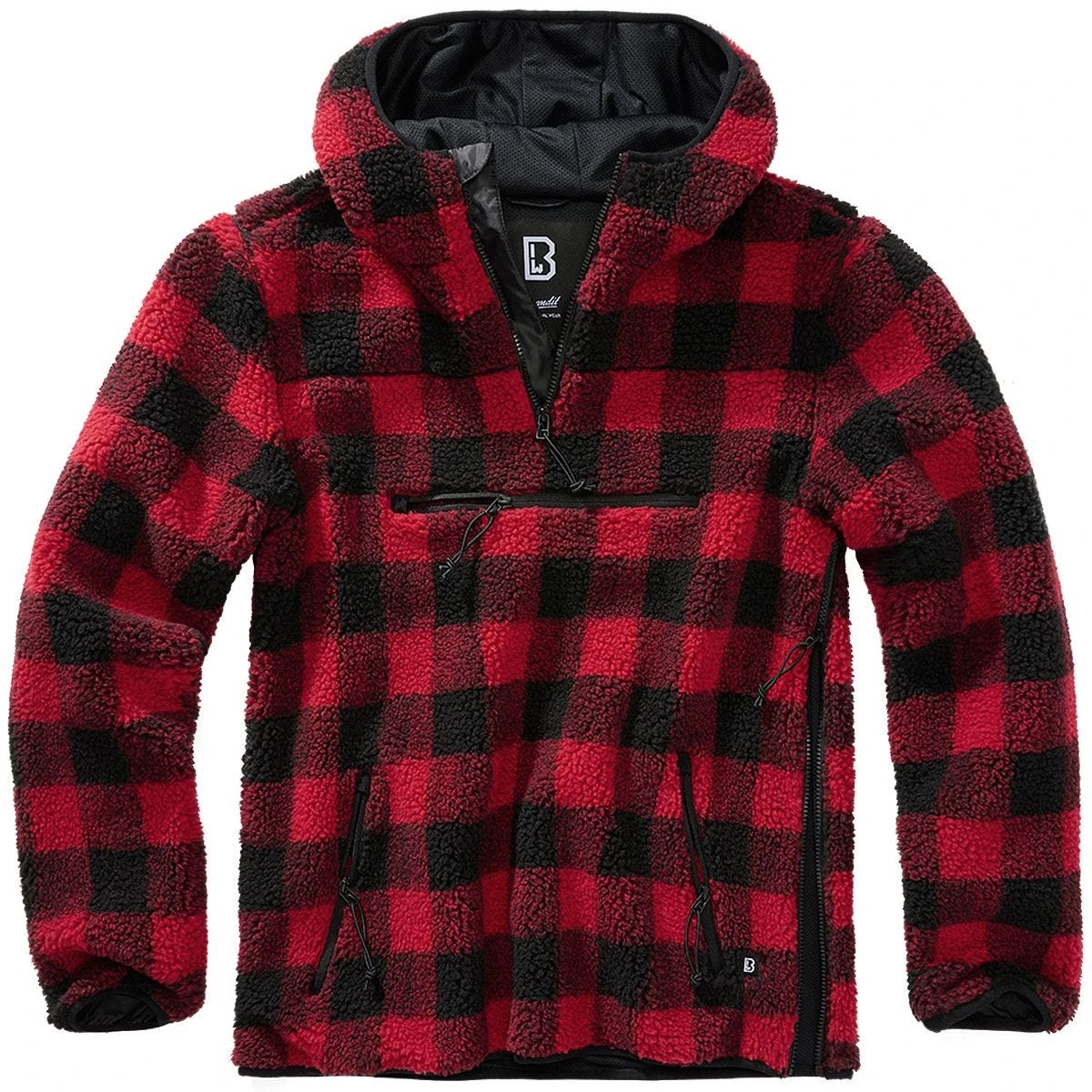 Brandit Teddyfleece Worker Pullover Red/Black 3 Brandit Teddyfleece Worker Pullover Red/Black - Image 3