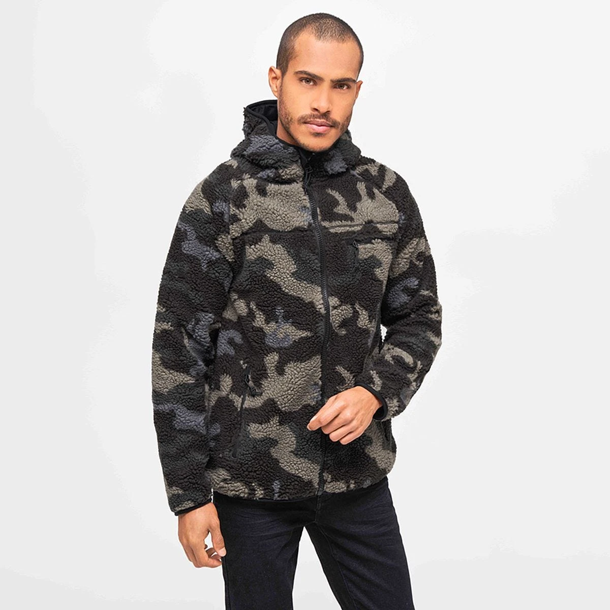Brandit Teddyfleece Worker Jacket Dark Camo 1 Brandit Teddyfleece Worker Jacket Dark Camo