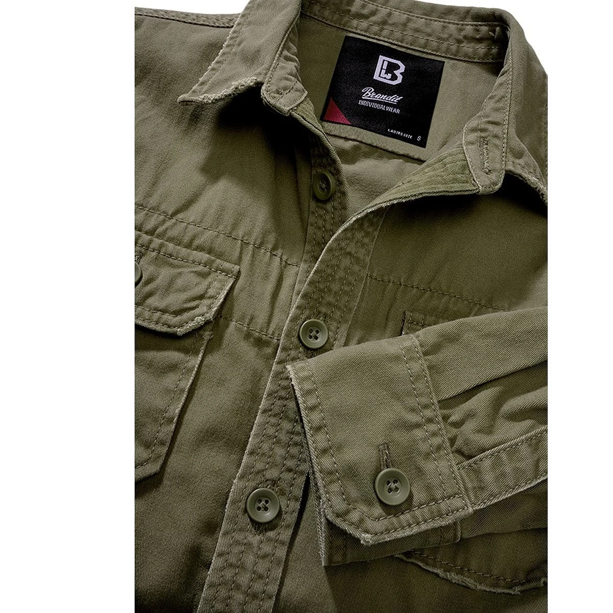 Brandit Ladies Vintage Shirt Longsleeve Olive 6 Brandit Ladies Vintage Shirt Longsleeve Olive - Image 6