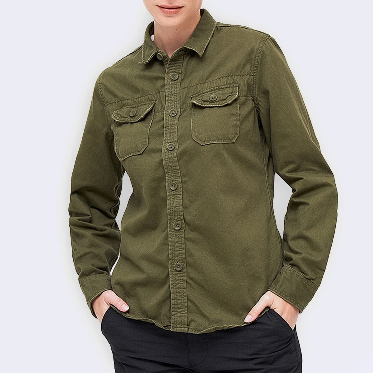 Brandit Ladies Vintage Shirt Longsleeve Olive 1 Brandit Ladies Vintage Shirt Longsleeve Olive