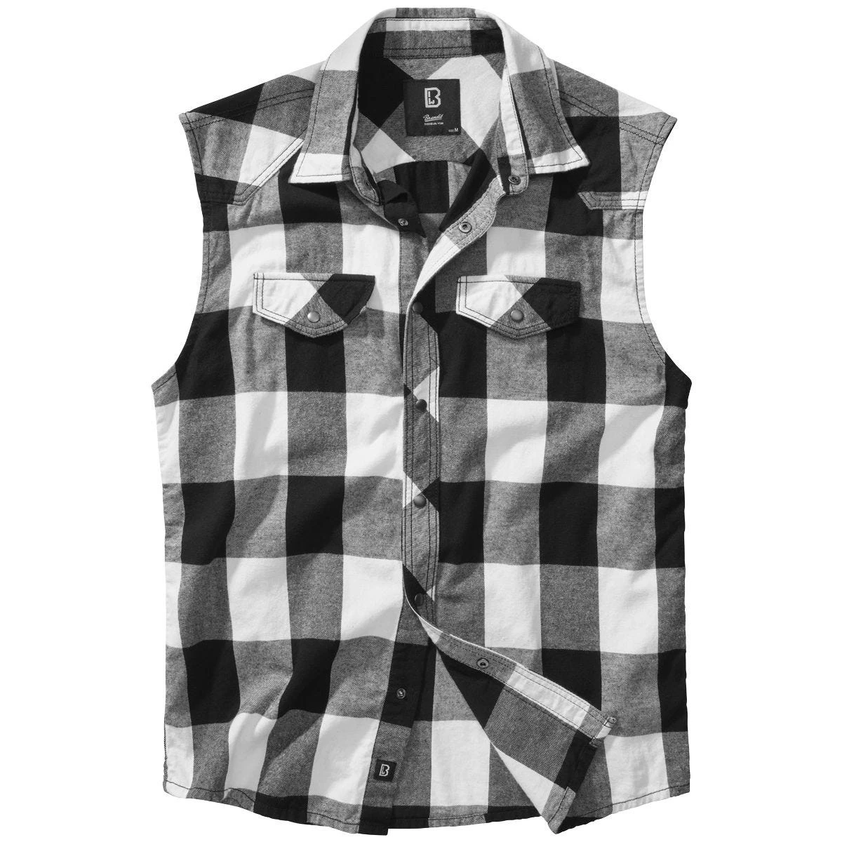Brandit Checkshirt Sleeveless White / Black 1 Brandit Checkshirt Sleeveless White / Black