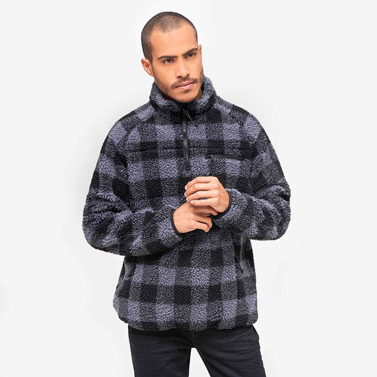 Brandit Teddyfleece Troyer Black/Grey 1 Brandit Teddyfleece Troyer Black/Grey