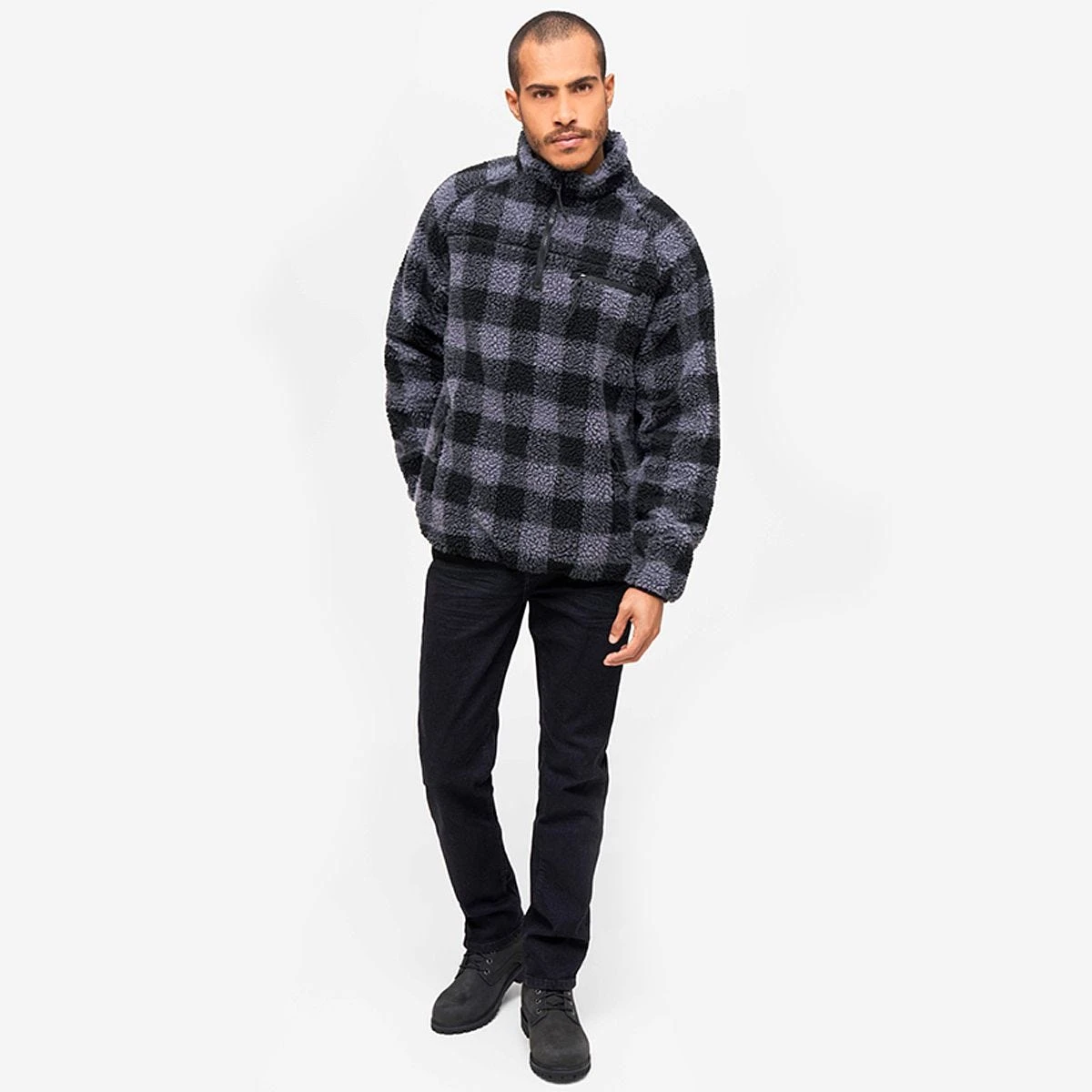 Brandit Teddyfleece Troyer Black/Grey 2 Brandit Teddyfleece Troyer Black/Grey - Image 2