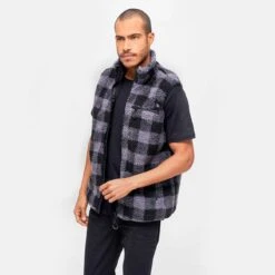 Brandit Teddyfleece Worker Vest Black/Grey