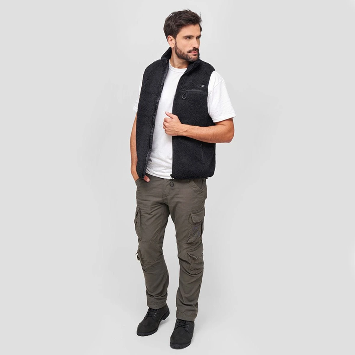 Brandit Teddyfleece Worker Vest Black 2 Brandit Teddyfleece Worker Vest Black - Image 2