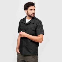 Brandit US Shirt Ripstop Short Sleeve Black 8 Brandit US Shirt Ripstop Short Sleeve Black -Brandit Shop Brandit US Shirt Ripstop Short Sleeve Black 4 2