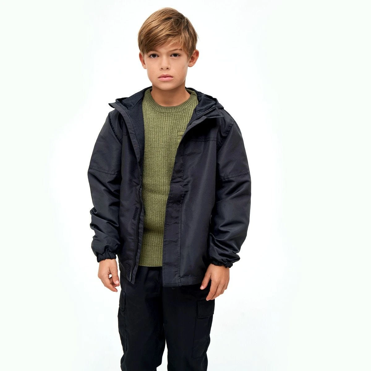 Brandit Kids Summer Windbreaker Front Zip Black 3 Brandit Kids Summer Windbreaker Front Zip Black - Image 3