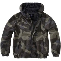 Brandit Kids Summer Windbreaker Front Zip Dark Camo