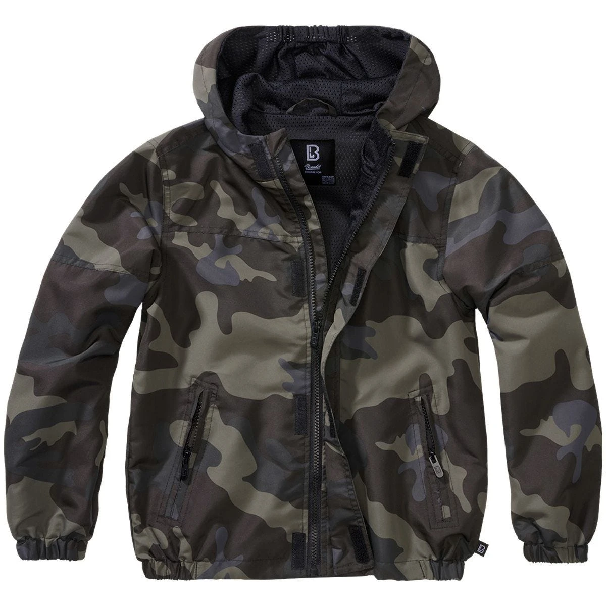 Brandit Kids Summer Windbreaker Front Zip Dark Camo 1 Brandit Kids Summer Windbreaker Front Zip Dark Camo