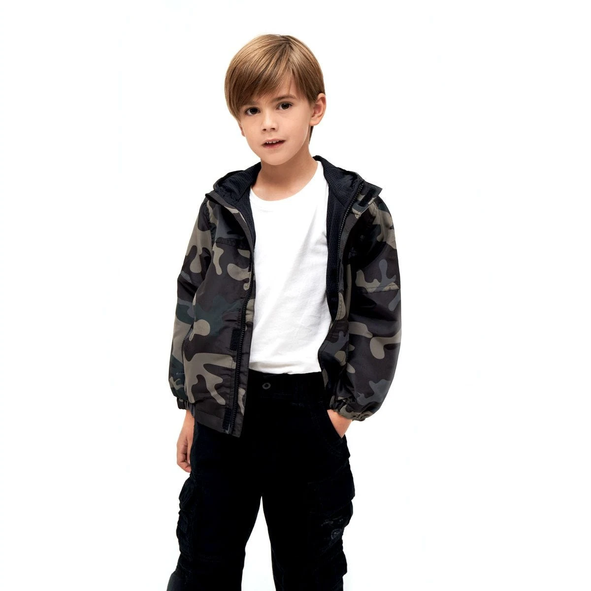 Brandit Kids Summer Windbreaker Front Zip Dark Camo 3 Brandit Kids Summer Windbreaker Front Zip Dark Camo - Image 3
