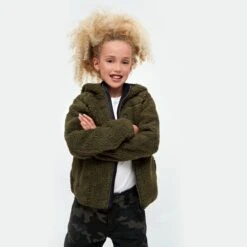 Brandit Kids Teddyfleece Hooded Jacket Olive -Brandit Shop BranditKidsTeddyfleeceHoodedJacketOlive 3 1200x1200