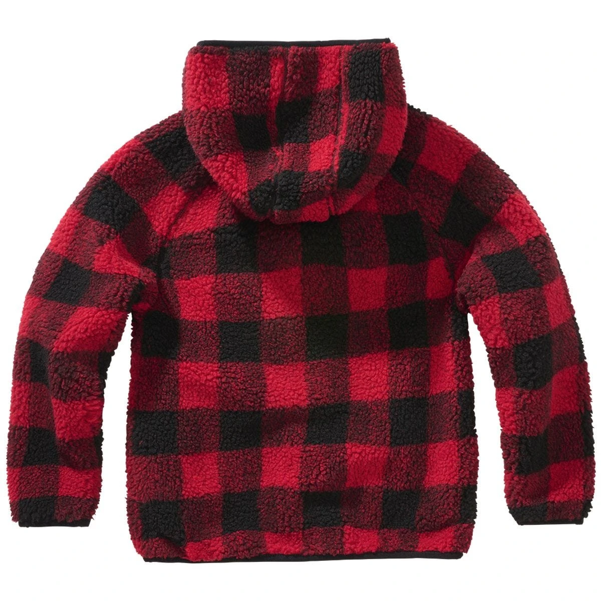 Brandit Kids Teddyfleece Hooded Jacket Red/Black 2 Brandit Kids Teddyfleece Hooded Jacket Red/Black - Image 2