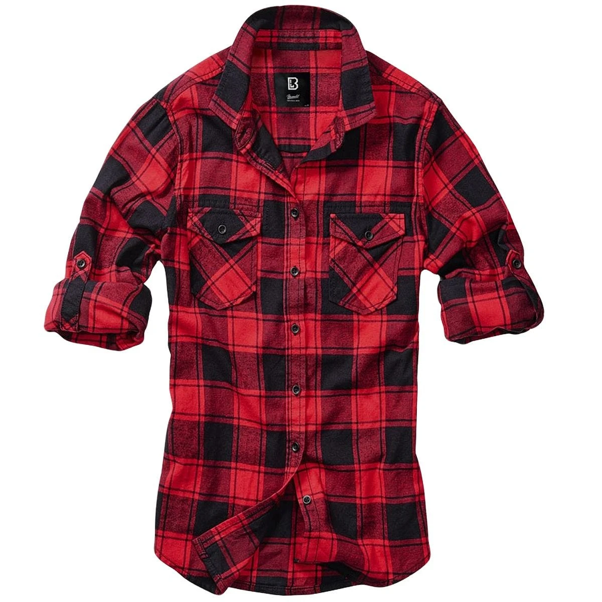 Brandit Ladies Amy Flanell Shirt Red/Black - Image 2