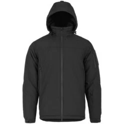 Highlander Forces Stryker Jacket Black -Brandit Shop Highlander Stryker Black Front Hood 01 2