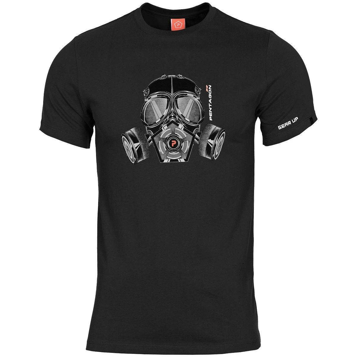 Pentagon Ageron Gas Mask T-Shirt Black 1 Pentagon Ageron Gas Mask T-Shirt Black
