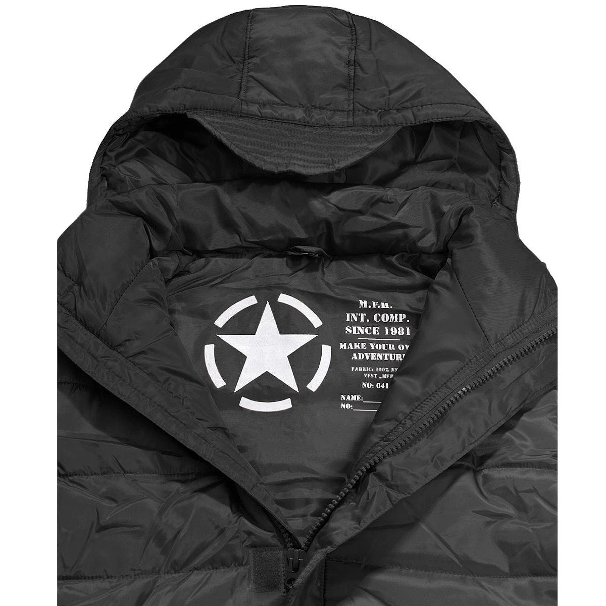 MFH Lined Vest With A Detachable Hood Black 3 MFH Lined Vest With A Detachable Hood Black - Image 3