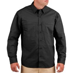Propper Men's HLX Shirt Long Sleeve Black -Brandit Shop Propper HLX Shirt LS Black 3 1001x1001