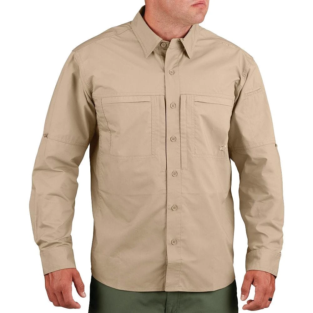 Propper Men's HLX Shirt Long Sleeve Khaki 2 Propper Men's HLX Shirt Long Sleeve Khaki - Image 2