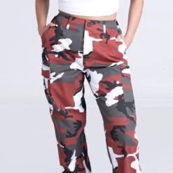 Mil-Tec Ladies Ranger Trousers Red Camo -Brandit Shop RED CARGO WOMEN 12 07 05
