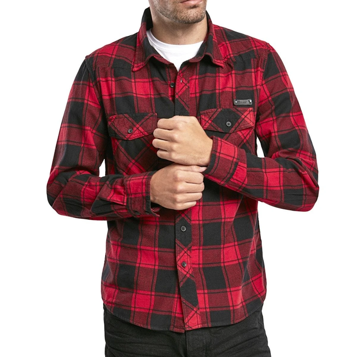 Brandit Check Shirt Red / Black 2 Brandit Check Shirt Red / Black - Image 2