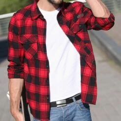 Brandit Check Shirt Red / Black 8 Brandit Check Shirt Red / Black -Brandit Shop brandit wear check shirt red black 4