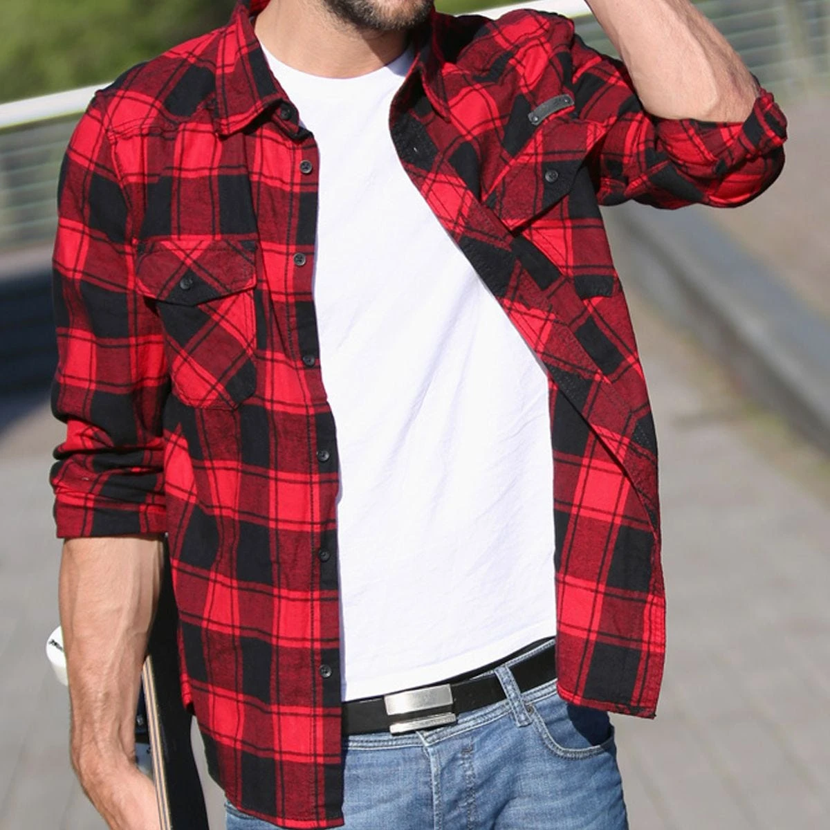Brandit Check Shirt Red / Black 4 Brandit Check Shirt Red / Black - Image 4