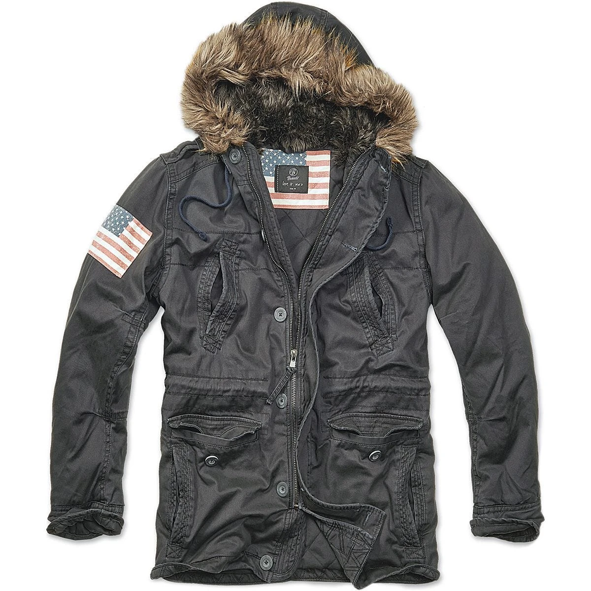 Brandit Vintage Explorer Stars & Stripes Jacket Black