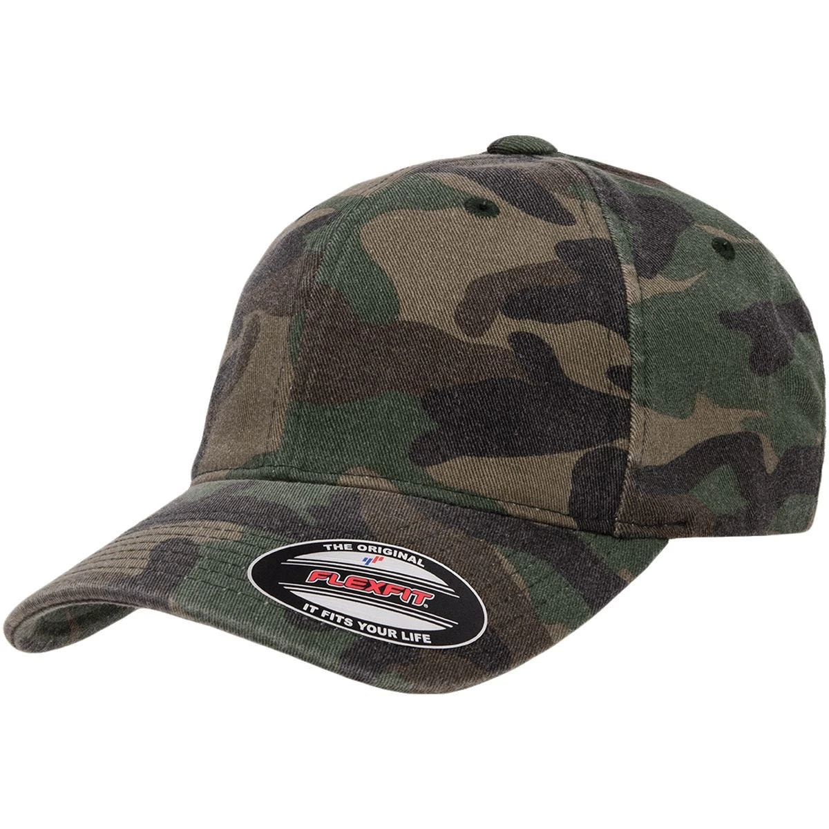 Flexfit Garment Washed Camo Woodland 3 Flexfit Garment Washed Camo Woodland - Image 3