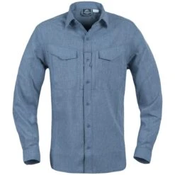 Helikon Defender Mk2 Gentleman Long Sleeve Shirt Melange Blue -Brandit Shop helikon defender mk2 gentleman shirt melange blue 2