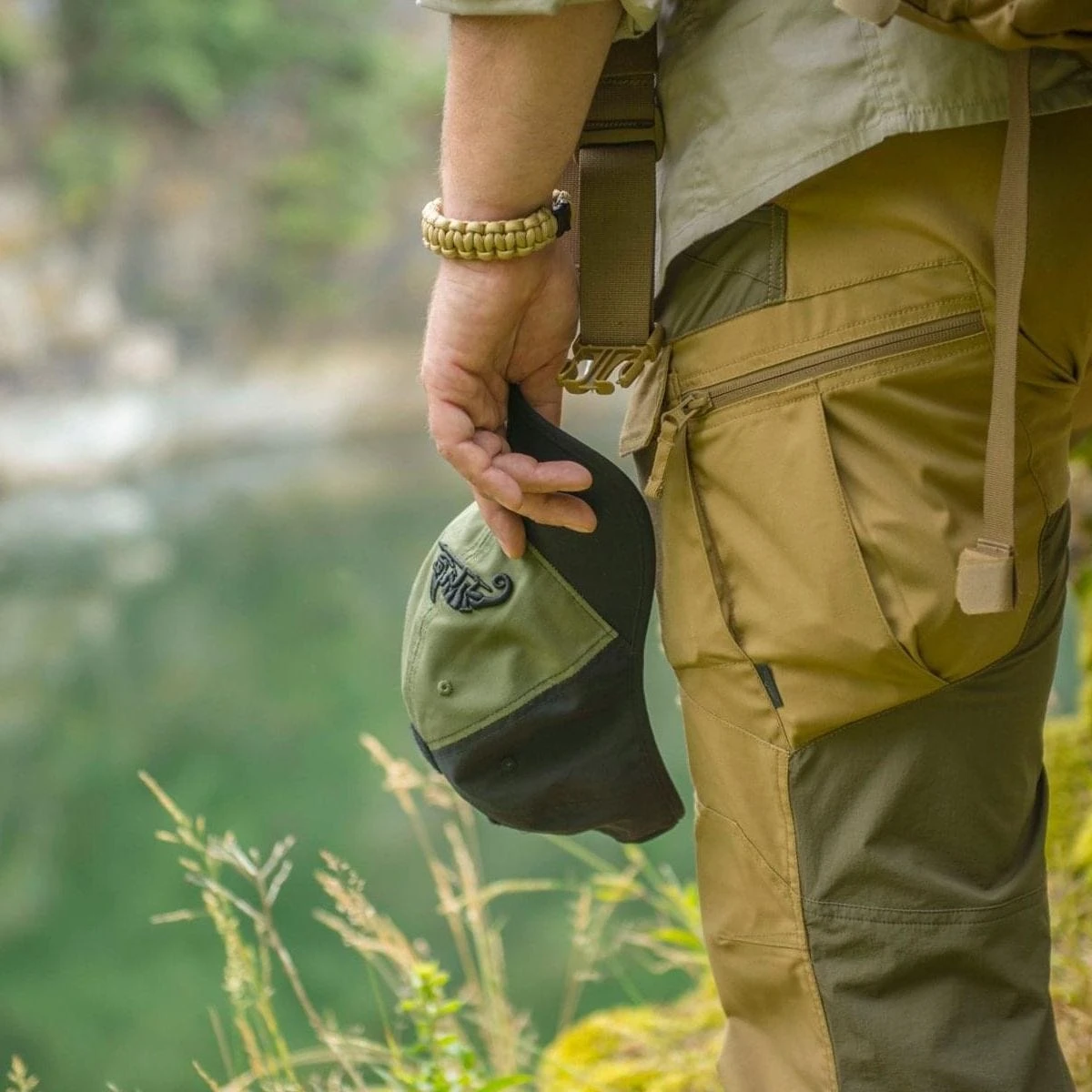 Helikon Logo Cap Polycotton Ripstop Coyote / Olive Green 2 Helikon Logo Cap Polycotton Ripstop Coyote / Olive Green - Image 2