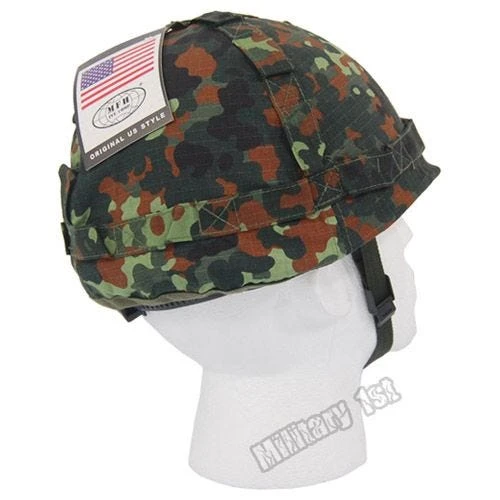 Plastic Helmet With Flecktarn Camo Cloth Cover 4 Plastic Helmet With Flecktarn Camo Cloth Cover - Image 4