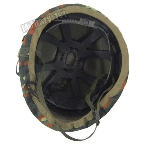 Plastic Helmet With Flecktarn Camo Cloth Cover 5 Plastic Helmet With Flecktarn Camo Cloth Cover - Image 5