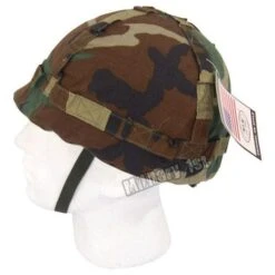 Plastic Helmet With Woodland Camo Cloth Cover -Brandit Shop helmet wood2 1