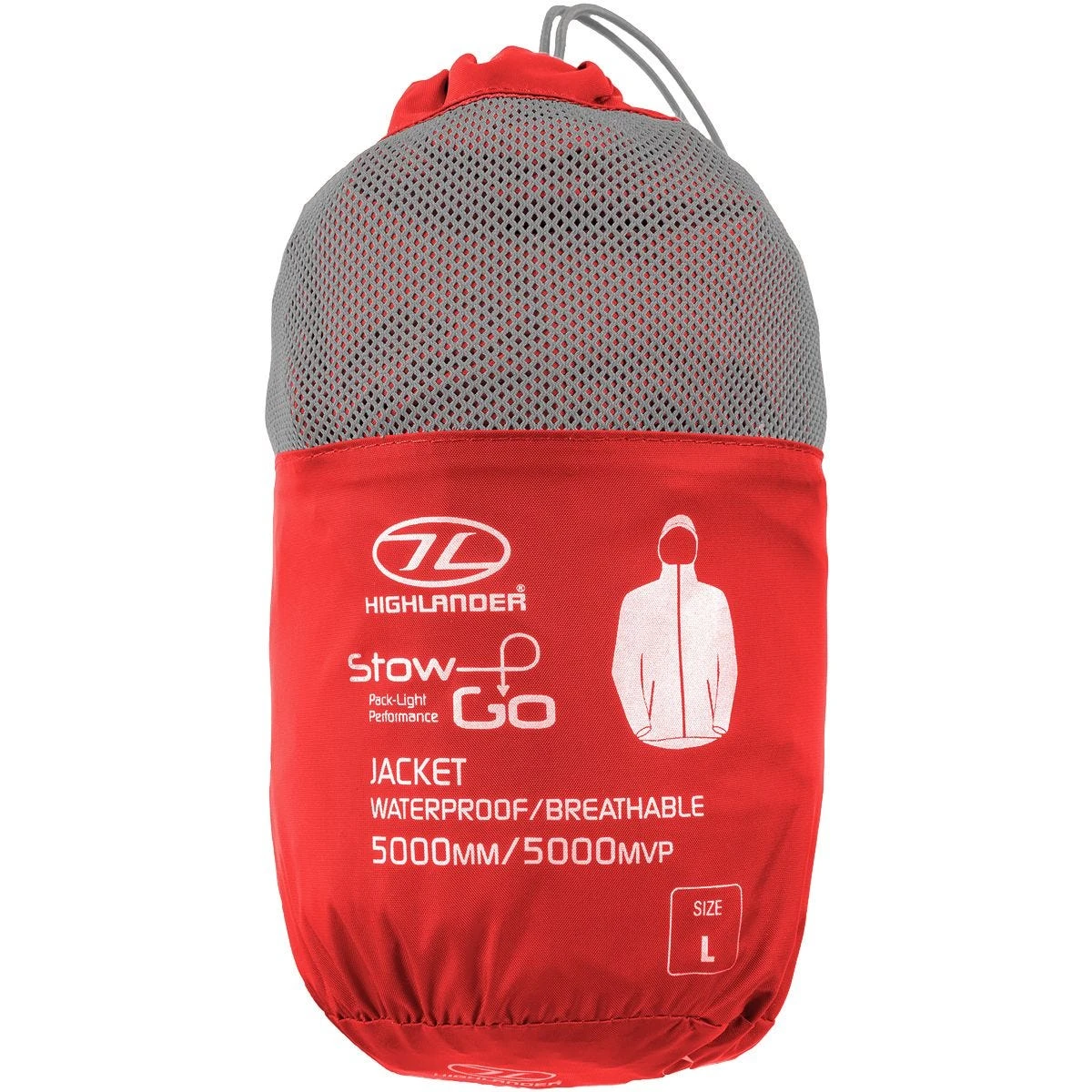 Highlander Stow & Go Packaway Jacket Red 8 Highlander Stow & Go Packaway Jacket Red - Image 8