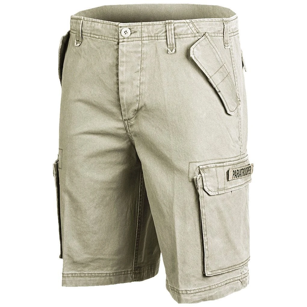 Mil-Tec Paratrooper Cargo Shorts Prewashed Khaki 1 Mil-Tec Paratrooper Cargo Shorts Prewashed Khaki
