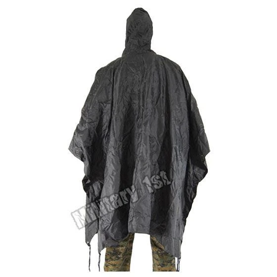 Waterproof Poncho Ripstop Black 3 Waterproof Poncho Ripstop Black - Image 3
