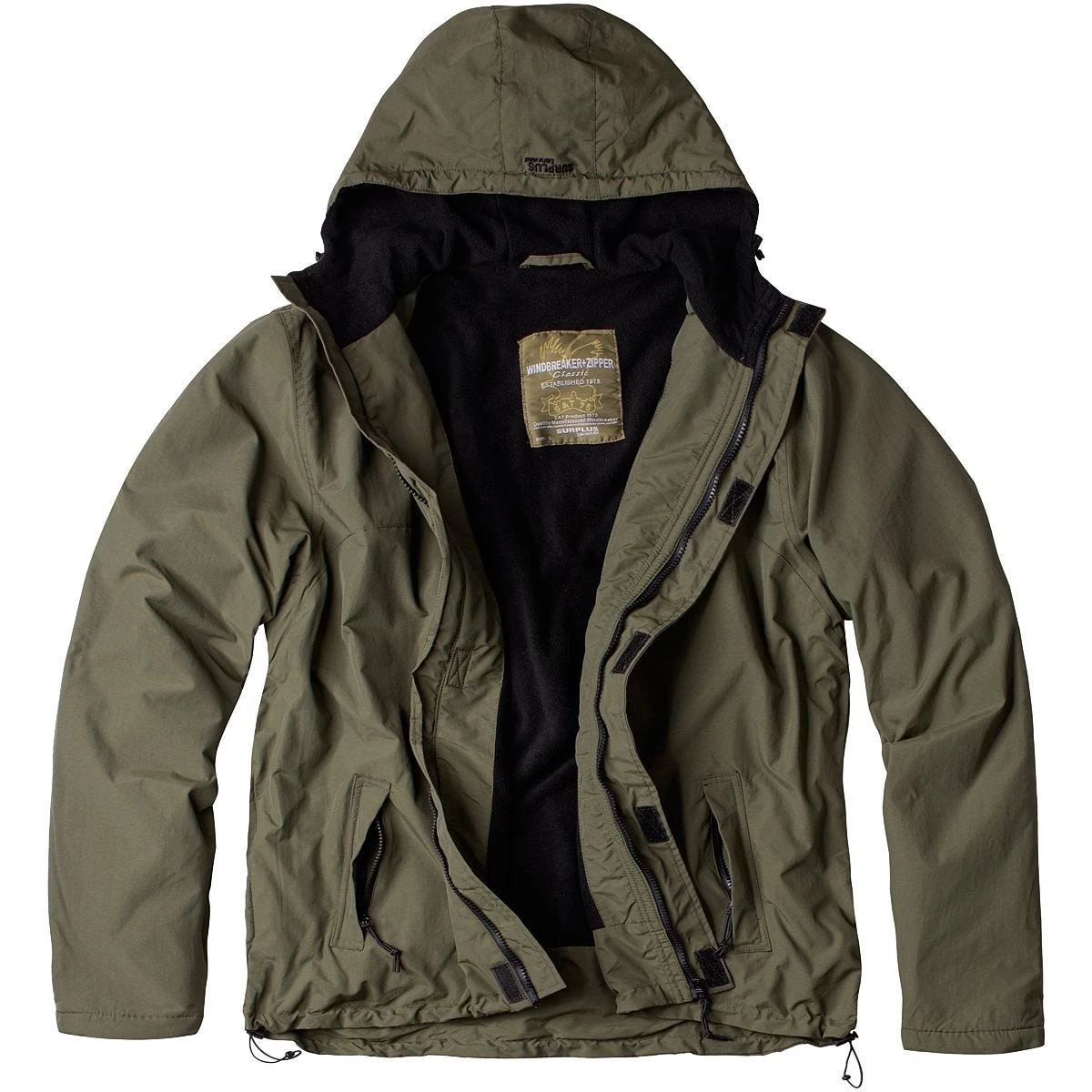 Surplus Windbreaker With Zipper Olive 1 Surplus Windbreaker With Zipper Olive
